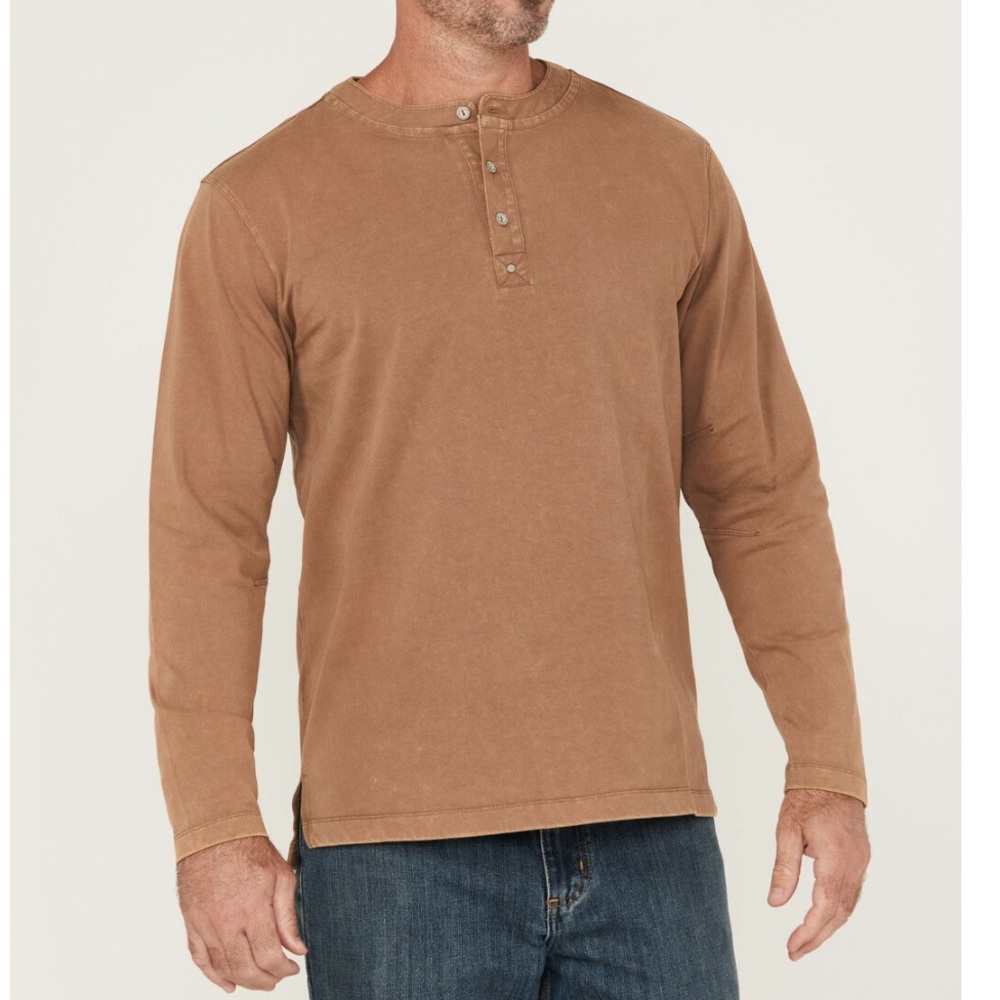 Thorogood Men's Heavyweight Vintage Wash Long Sleeve Henley Shirt Size Medium